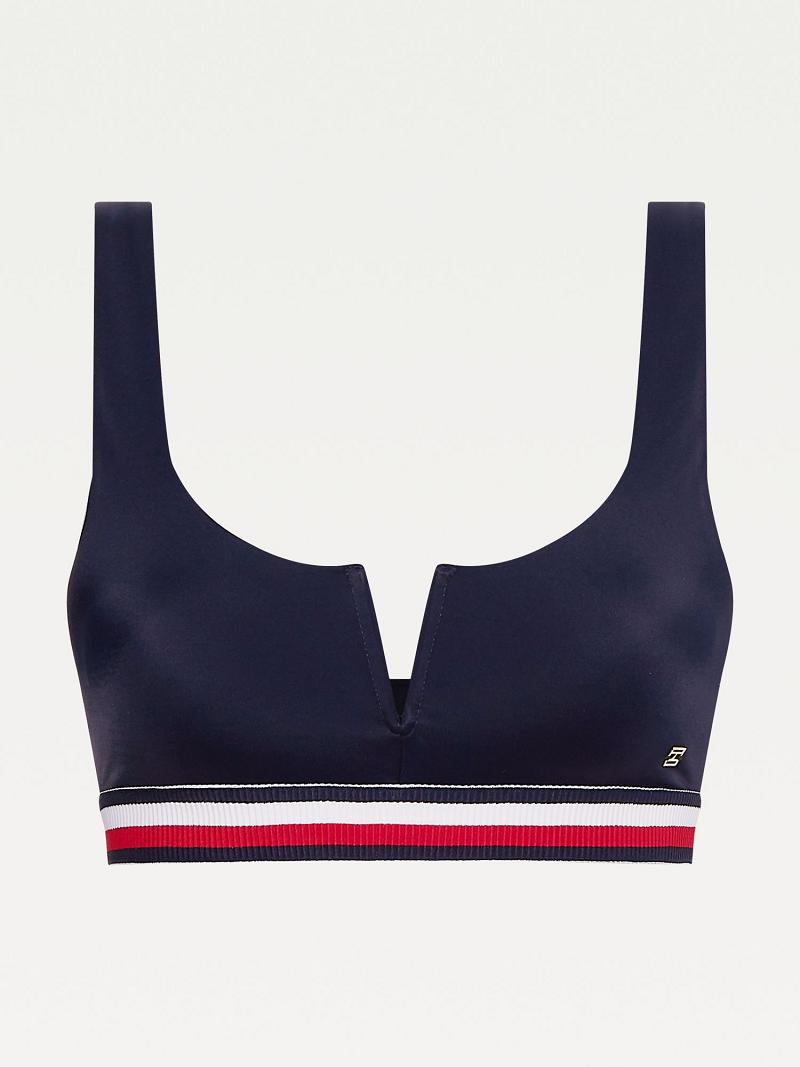 Női Tommy Hilfiger Stripe Bralette Top Úszóruhák Kék | HU 429MQZ